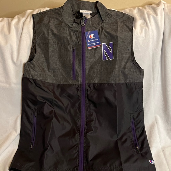 Champion Other - Champion Men's Vest Jacket Northwesten  Sleeveless Golf Black NWT